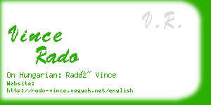 vince rado business card